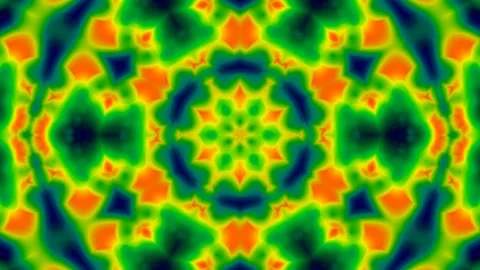 Neon Green Orange Complex Pattern Loop Tech Waves Virus Stock Footage 151306572