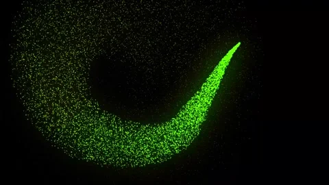  Neon Green Particle Crescent Wave on Black Motion Background 스톡 동영상 341602557