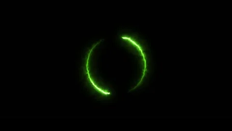 Neon Green Plasma Circle Loop on Black Background Stock Footage 319559103