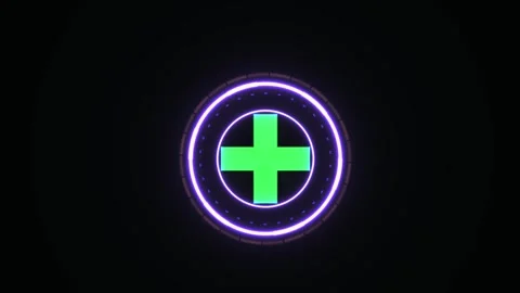 Neon green plus sign logo animation. Video stock 335113686