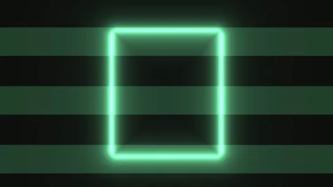 Neon green rectangle on black background with striped Stock Footage 339323022