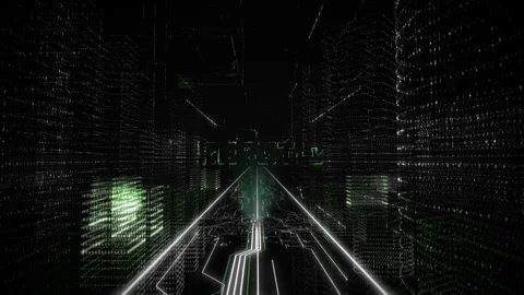 Neon Green Robotic 3d Text Model By Online Cyberspace Media Data Network Stock Footage 275886440
