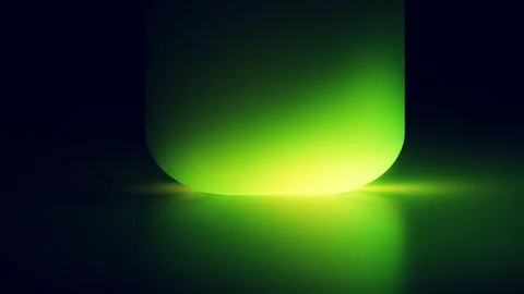 Neon green rounded block background with glowing shadow. Stock Illustration