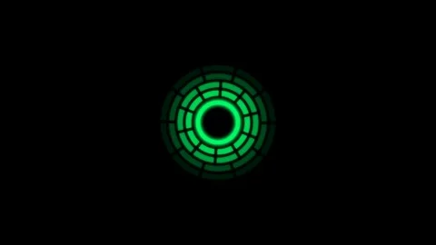 Neon green sci-fi HUD access indicator Stock Footage 340254437