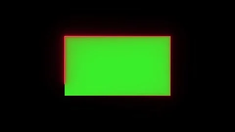 Neon green screen rectangle with vibrant red glowing border pulsing and mov.. Stock Footage 345550326