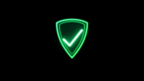 Neon green shield with checkmark animation for cybersecurity and data prote.. Stock Footage 337554005