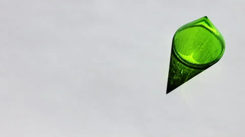 Neon Green Single Cone Refracting Shadow Stock Footage 305067486