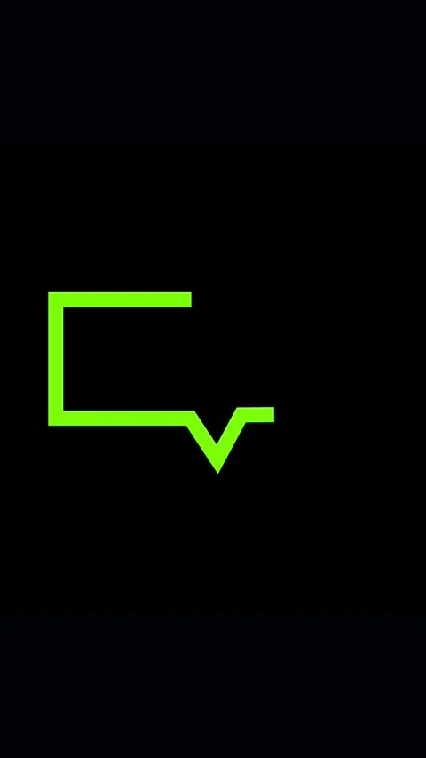Neon green speech bubble outline with hash tag symbol on # CAFFEINE FREE te.. Stock Footage 337459696