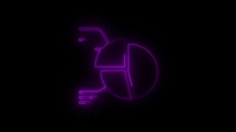 Neon Green Speed Performance Analytics Icon Animation on black background. .. Stock Footage 331835983