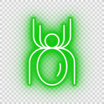 Neon green spider icon Stock Illustration