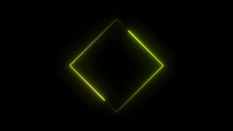 Neon green square rotation motion frame. Vidéo 331897157