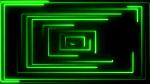 Neon green square tunnel motion background Stock Footage 336096140