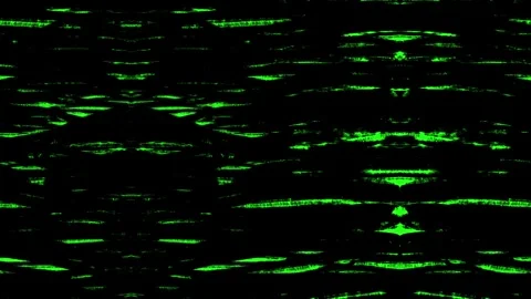 Neon Green Symmetrical Grunge Pattern - Hand Drawn Mirror Distortion Texture Video stock 331875365