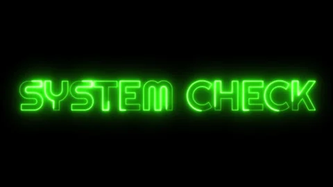 Neon Green System Check: Digital Diagnostic Alert Video stock 316464761