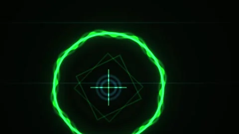 Neon green target design elements. Stock Footage 334891474