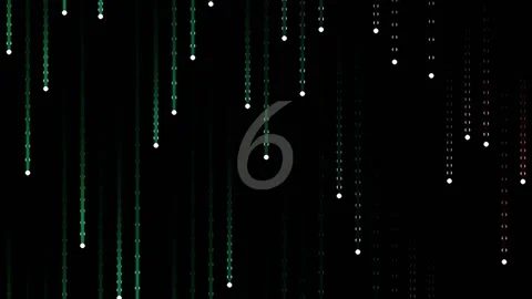 Neon green vertical glow abstract data flow animation on black screen Stock Footage 342093630
