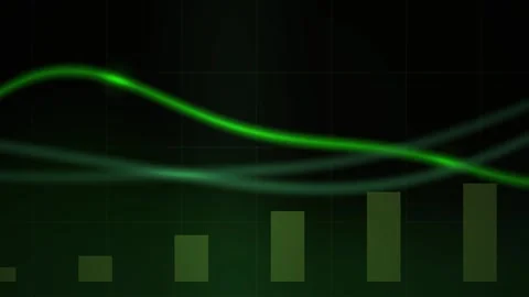 Neon Green Wave Graph Animation. Stock Footage 340036488