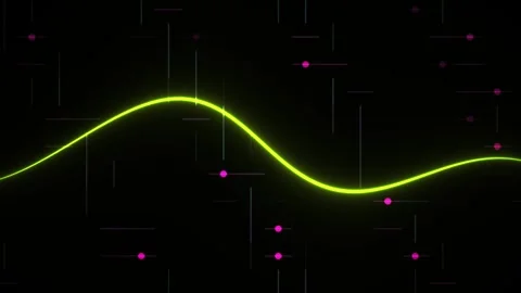 Neon green wave line graph animation. Stock Footage 334536124