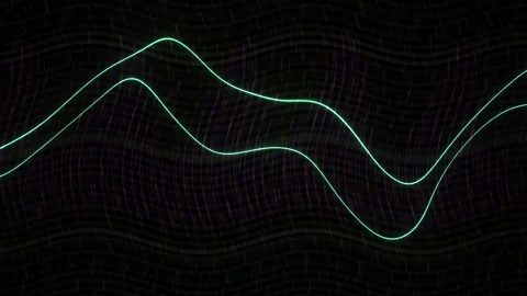 Neon Green Waveform on Black Background. Stock Footage 335113774