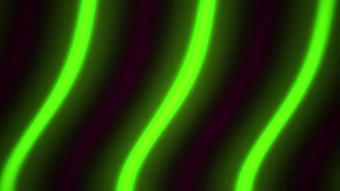 Neon green wavy lines on black background with glow. Stock Footage 335535374