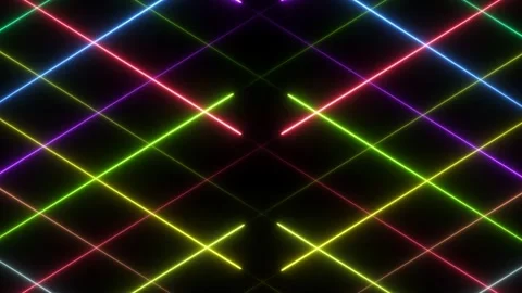 Neon Grid Abstract Background Vibrant Diagonal Lines Glowing Laser Light Sh.. Stock-Footage 338371850