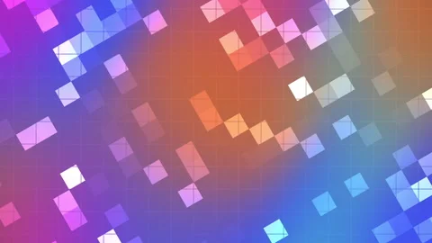 Neon Grid – Animated Pixels in Futuristic Color Palette Video stock 310642053