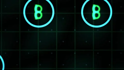 Neon grid background with letters. Stock Footage 340036642
