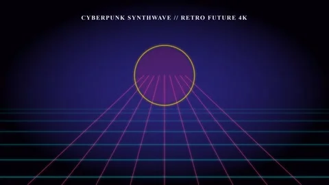 Neon Grid Cyberpunk Synthwave Background Video Loop Abstract Digital Wave Video stock 343284830