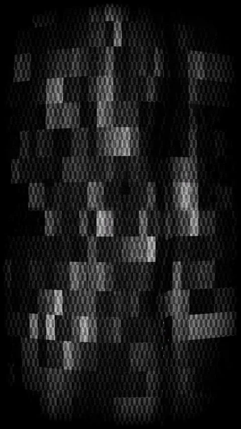 Neon Grid Distortion Portrait Stock Footage 331075912