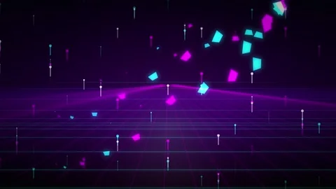 Neon grid futuristic perspective background abstract technology digital vis.. 스톡 동영상 344642125