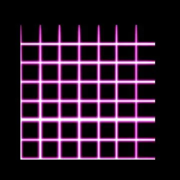 Neon grid glowing desktop icon, neon sticker, neon figure, glowing figure, neon Stock Illustration