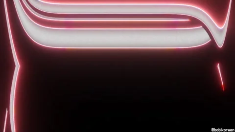Neon Grid: Glowing Red Lines, Futuristic Glow, Cinematic Abstract Stock Footage 302406799