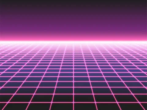 Neon grid Stock Illustration