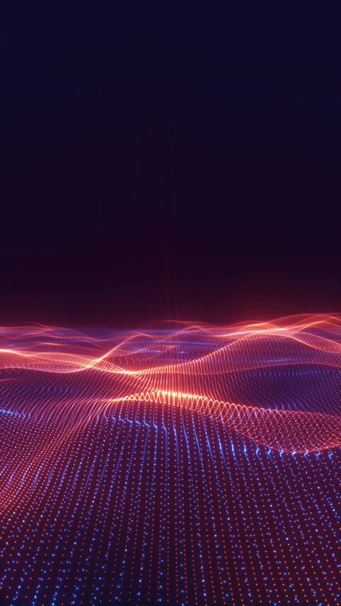 Neon Grid Landscape Stock Footage 312354005