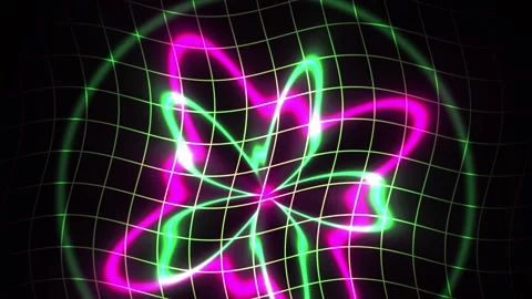 Neon Grid Light Design Pattern. Stock Footage 340036706