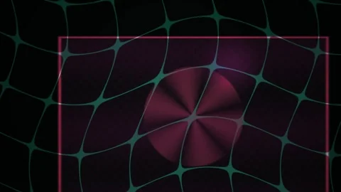 Neon Grid Pattern with Glowing Circle on Dark Abstract Background Stock Footage 343737498