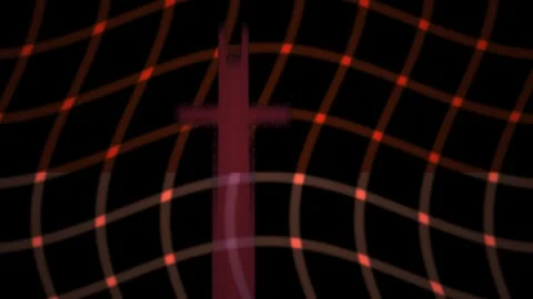 Neon grid pattern with red lights. Stock Footage 337516017