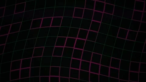 Neon Grid Patterns on Black Background. Stock Footage 340036743