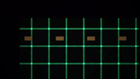 Neon Grid Patterns on Dark Backgrounds. Stock Footage 340036754