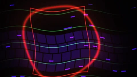 Neon Grid Patterns Technology Background. Stock Footage 340036781