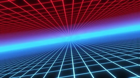 Neon Grid Room Stock Footage 275146700