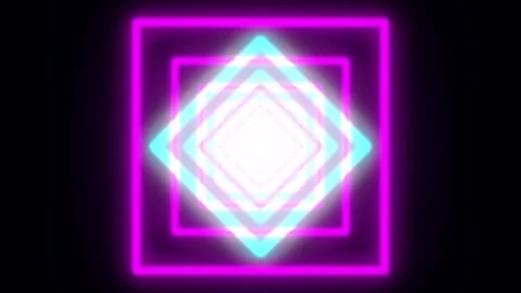 Neon Grid Tunnel Abstract Motion Background with Pulsing Lights and Geometr.. Stock Footage 342515235