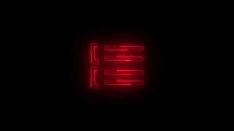 Neon group list icon red glowing black background animation 動画素材 289470970