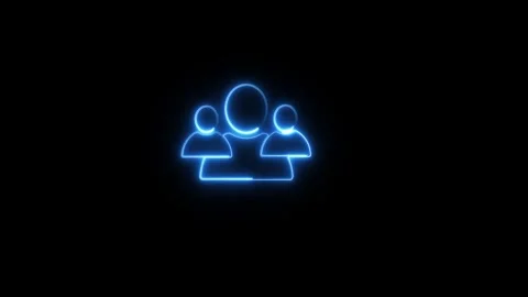 Neon  Group Profile Users Icon animated video Stock Footage 292901179
