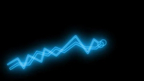 Neon Growing Arrow Graph Chart Animation, Futuristic Neon Arrow Graph, Stoc.. Stock Footage 313753248