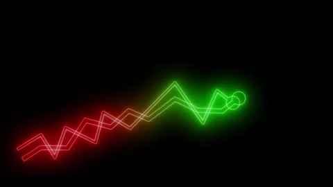 Neon Growing Arrow Graph Chart Animation, Futuristic Neon Arrow Graph, Stoc.. Stock Footage 313753344