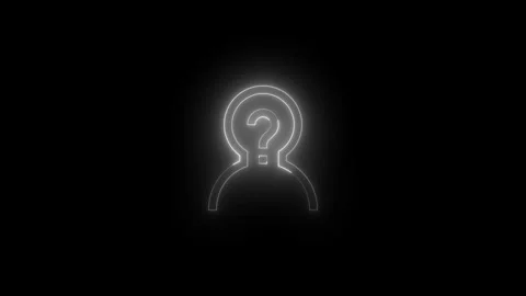 Neon guest user icon glowing black background animation Video stock 289511290
