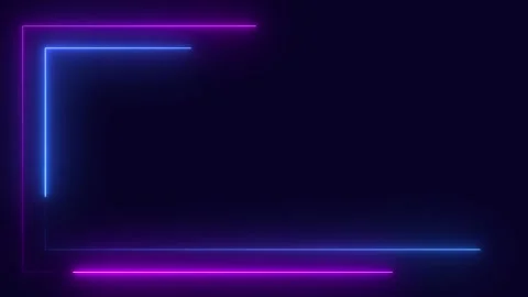 Neon half box background animation in blue and pink glowing frame Stock-Footage 321377594
