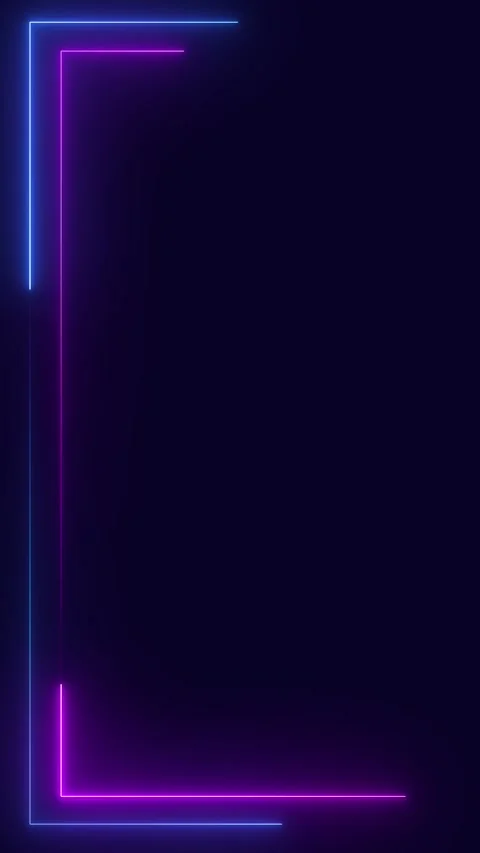 Neon half box vertical background animation in glowing blue and pink frame Stock Footage 321377595