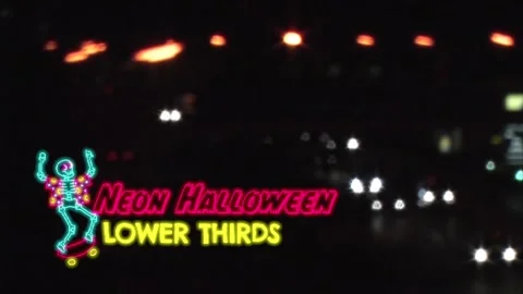 Neon Halloween Lower Thirds Stock After Effects